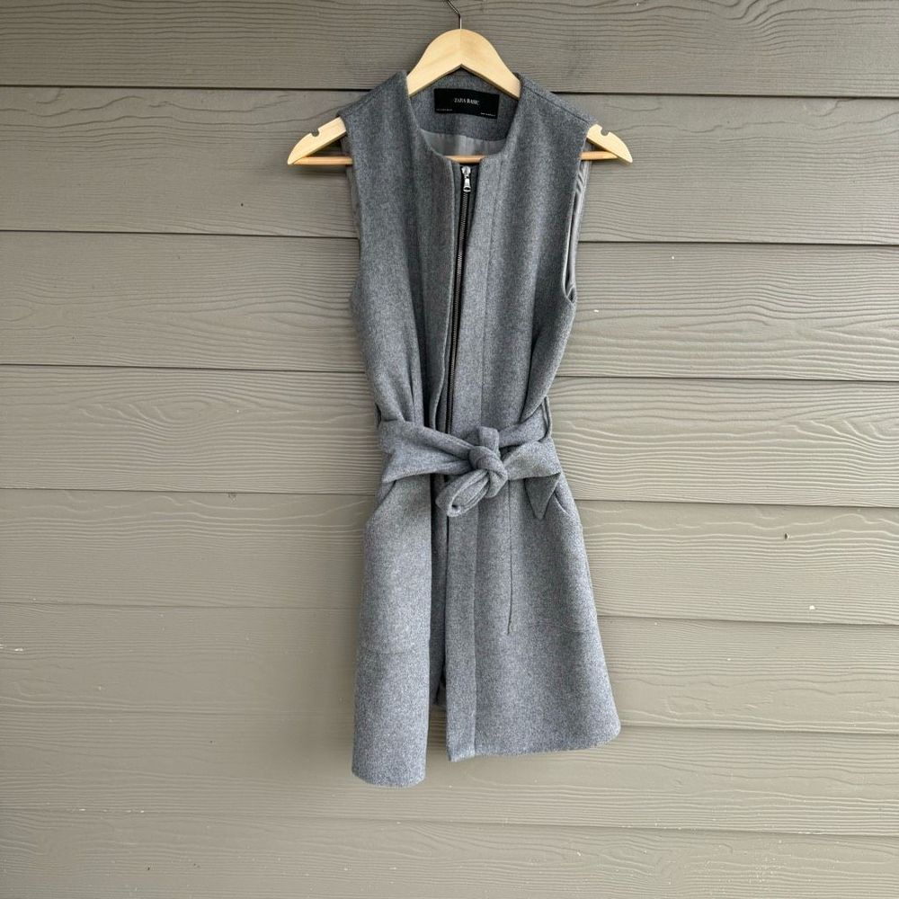 Zara sleeveless wrap tie trench
